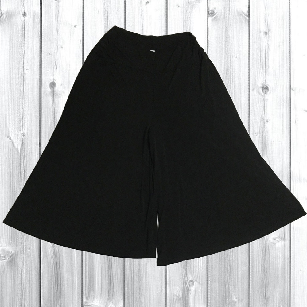 Cato Black Cropped Palazzo Stretch Pants 18/20W